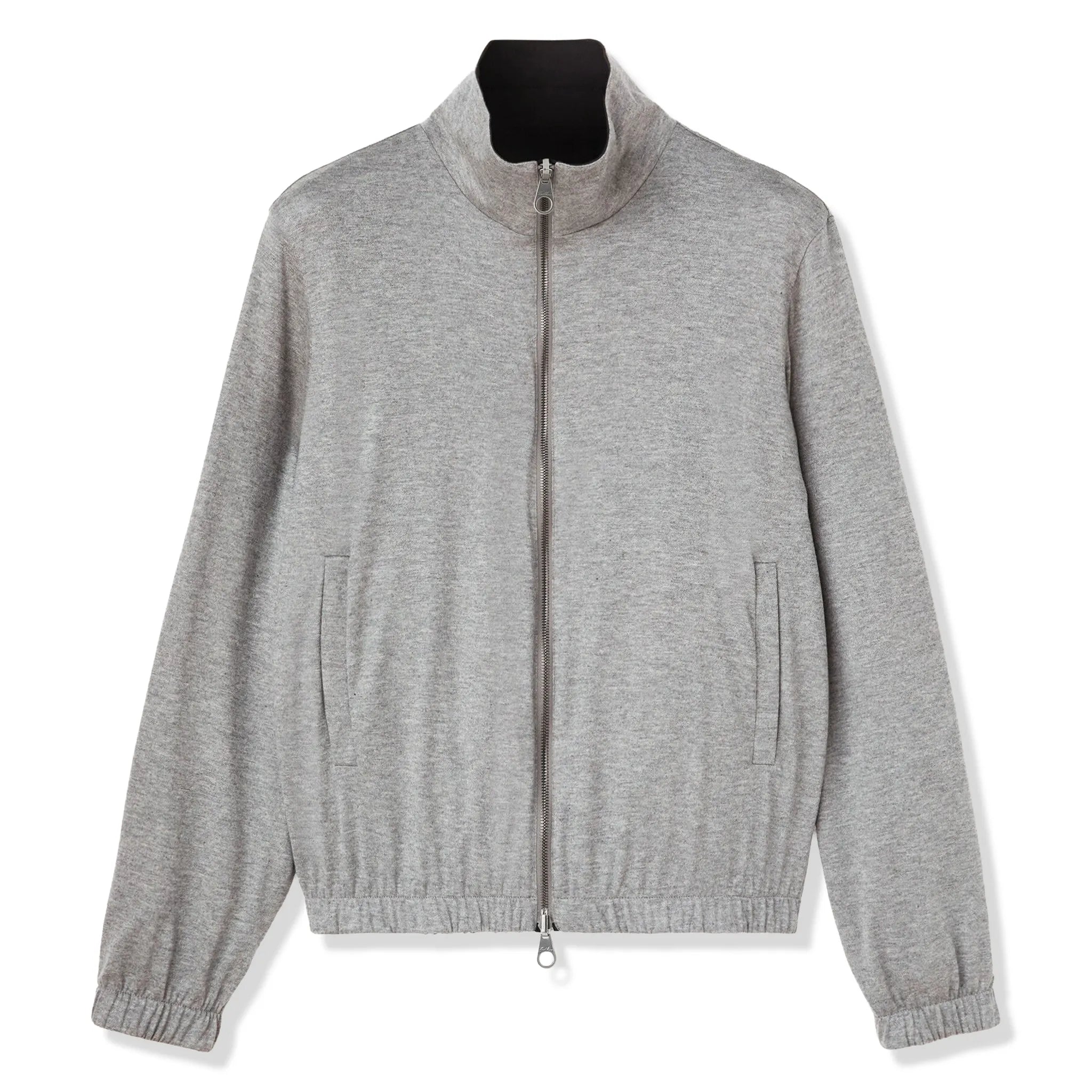 Loro Piana Windmate Storm System Onyx Flannel Melange Bomber Jacket